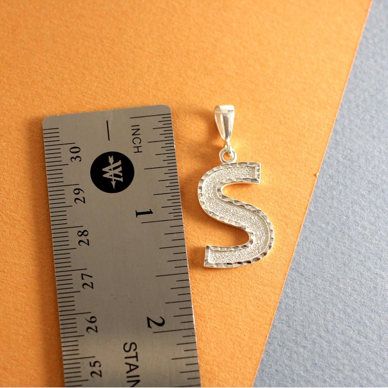 Deidreamers Personalized 1.0 Inch Solid.925 Sterling Silver Initial A-Z Charm - Image 2
